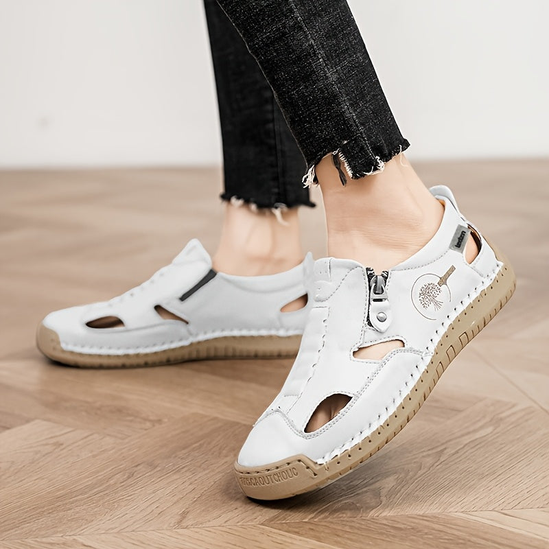 Evelyn™ — Hand-Stitched Slip-On Summer Loafers | No-Bend Zipper, Breathable & Cool All-Day Comfort