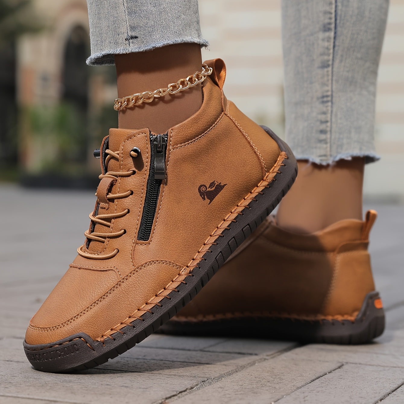 Eleanor™ – Hand-Stitched Slip-On Comfort Sneakers  | No-Bend Zipper, Wide Toe Box & All-Day Comfort