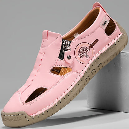Evelyn™ — Hand-Stitched Slip-On Summer Loafers | No-Bend Zipper, Breathable & Cool All-Day Comfort