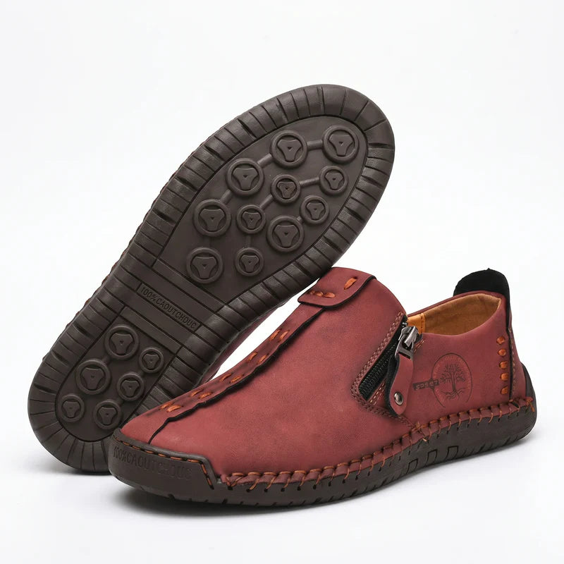 Elira™ – Hand-Stitched Slip-On Comfort Loafers | No-Bend Zipper, Wide Toe Box & All-Day Comfort