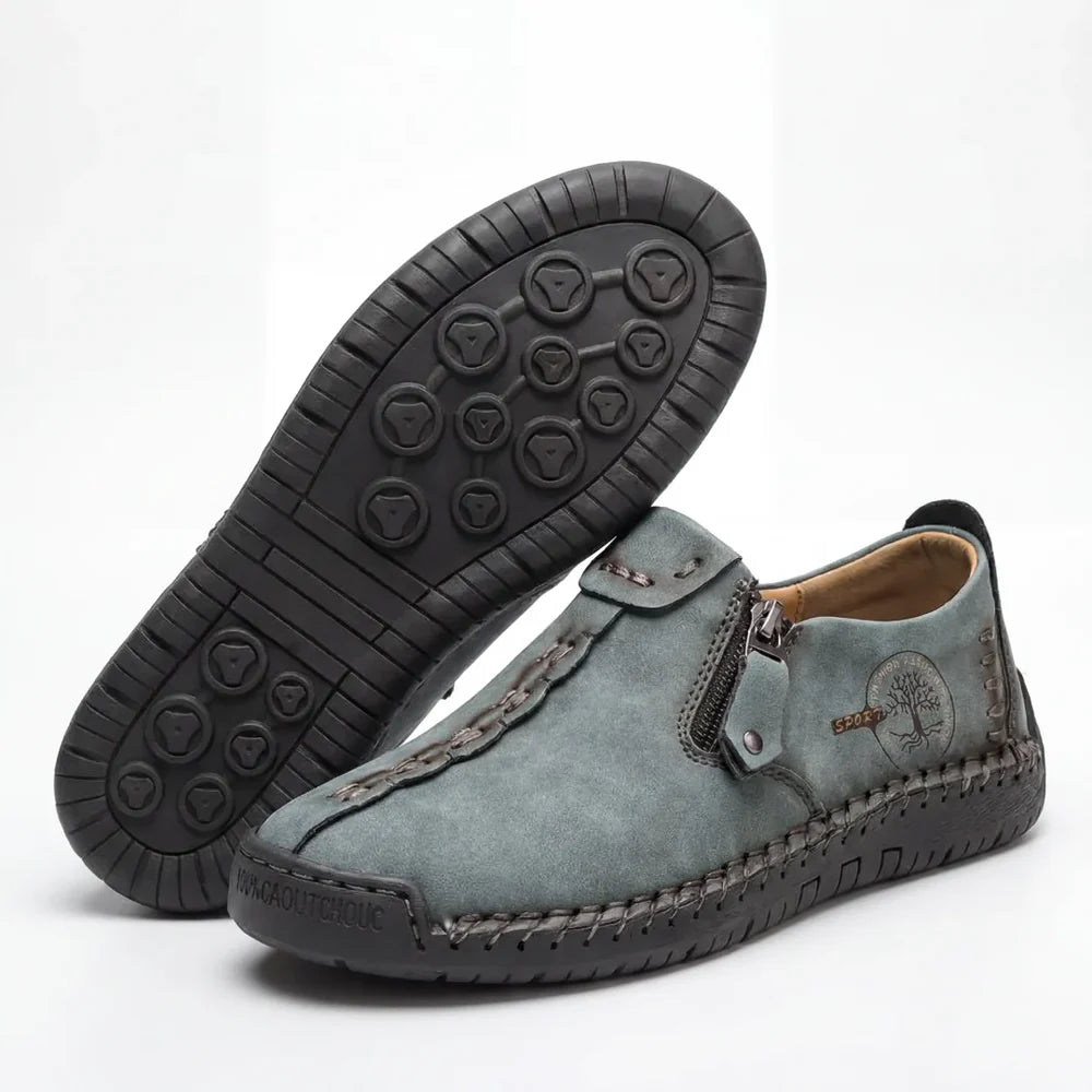 Elira™ – Hand-Stitched Slip-On Comfort Loafers | No-Bend Zipper, Wide Toe Box & All-Day Comfort