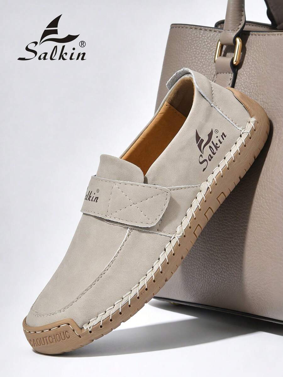 Salkin Nieuwe modeontwerper dames casual schoenen, handgemaakte sneakers, loafers, lichtgewicht ademende zachte comfortabele schoenen met antislip platte zool, imitatie schoenen voor dames, geschikt voor buiten, jurken, jeans, dagelijks wandelen, hiken, m
