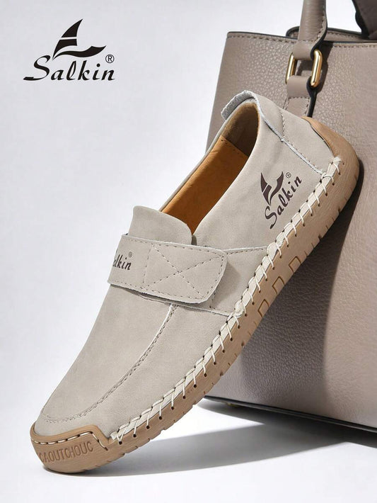 Salkin Nieuwe modeontwerper dames casual schoenen, handgemaakte sneakers, loafers, lichtgewicht ademende zachte comfortabele schoenen met antislip platte zool, imitatie schoenen voor dames, geschikt voor buiten, jurken, jeans, dagelijks wandelen, hiken, m