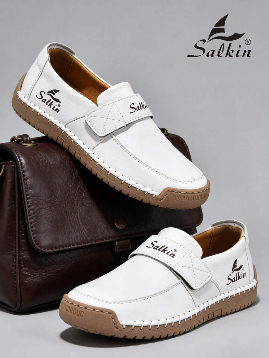Salkin Nieuwe modeontwerper dames casual schoenen, handgemaakte sneakers, loafers, lichtgewicht ademende zachte comfortabele schoenen met antislip platte zool, imitatie schoenen voor dames, geschikt voor buiten, jurken, jeans, dagelijks wandelen, hiken, m