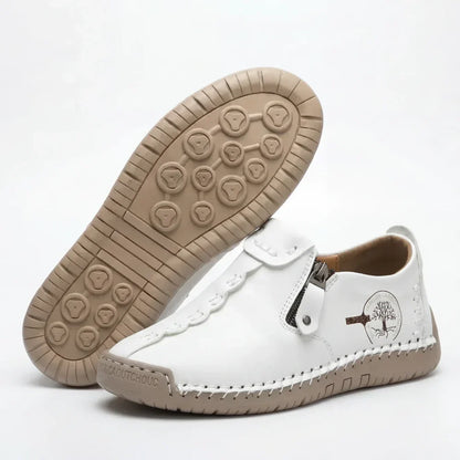 Vera™ – Hand-Stitched Slip-On Comfort Loafers | No-Bend Zipper, Wide Toe Box & All-Day Comfort