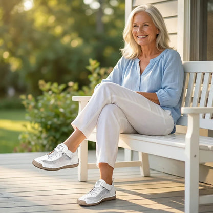 Nora Air™– Hand-Stitched Slip-On Comfort Sneakers | Breathable, Lightweight & Wide Toe Box for All-Day Freedom