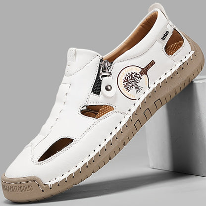 Evelyn™ — Hand-Stitched Slip-On Summer Loafers | No-Bend Zipper, Breathable & Cool All-Day Comfort