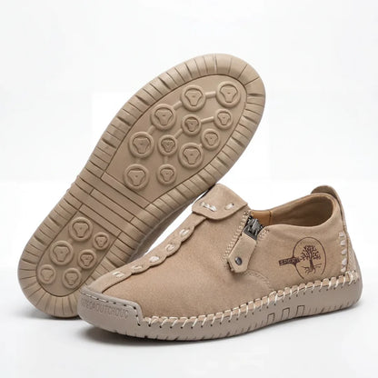 Vera™ – Hand-Stitched Slip-On Comfort Loafers | No-Bend Zipper, Wide Toe Box & All-Day Comfort