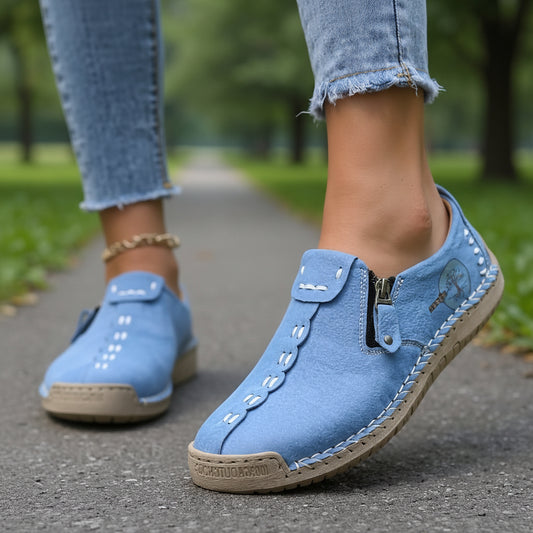 Elira™ – Comfort Loafers with Zipper & Flexible Rubber Sole