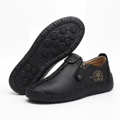 Vera™ – Hand-Stitched Slip-On Comfort Loafers | No-Bend Zipper, Wide Toe Box & All-Day Comfort