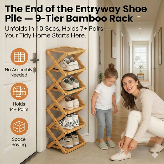 Premium Bamboo Storage Rack – No Assembly Required