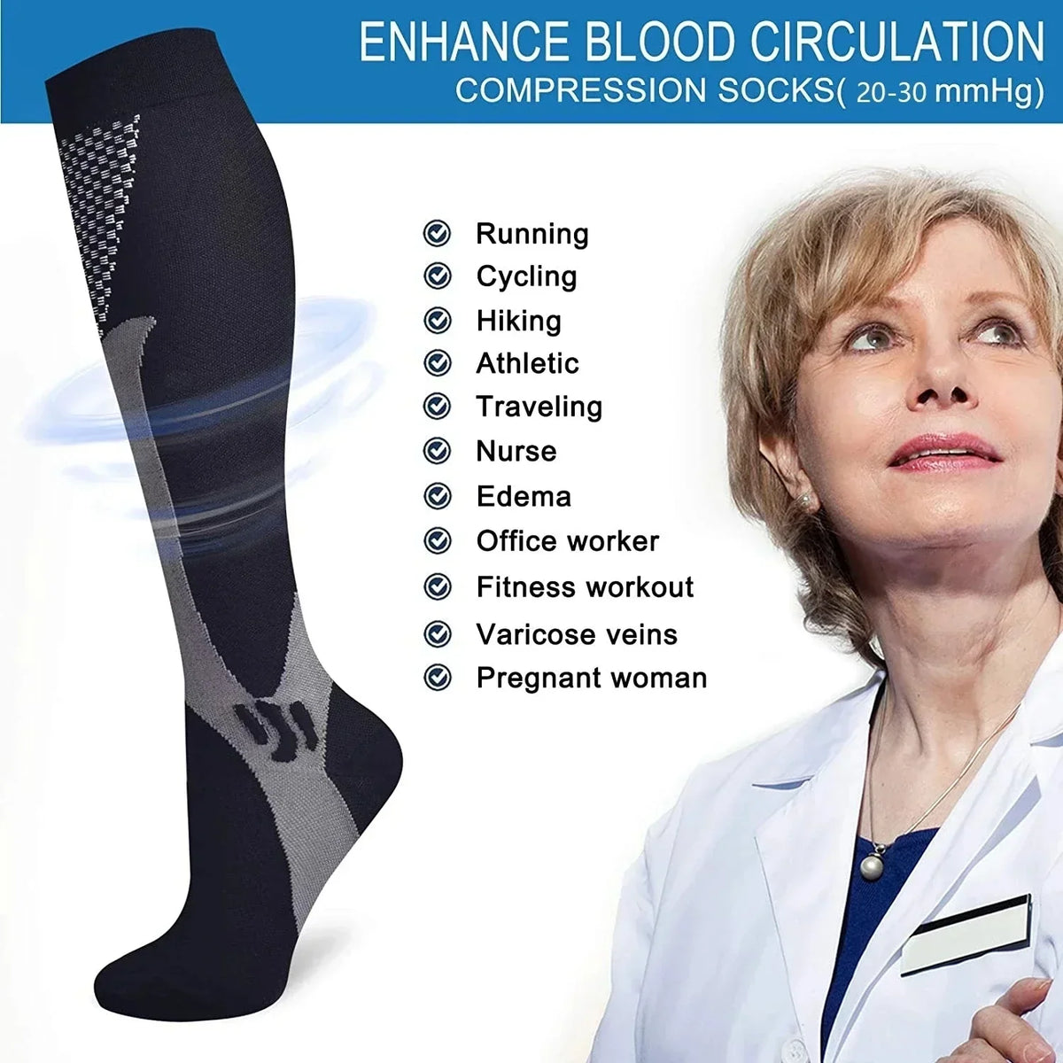 ComfortFit Compression Socks for Enhanced Circulation & Everyday Comfort