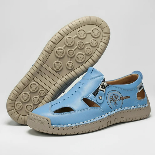 Evelyn™ — Hand-Stitched Slip-On Summer Loafers | No-Bend Zipper, Breathable & Cool All-Day Comfort