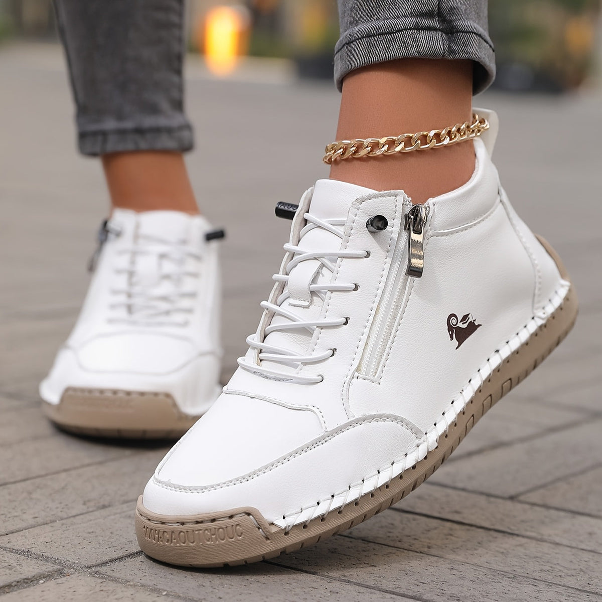 Eleanor™ – Hand-Stitched Slip-On Comfort Sneakers  | No-Bend Zipper, Wide Toe Box & All-Day Comfort