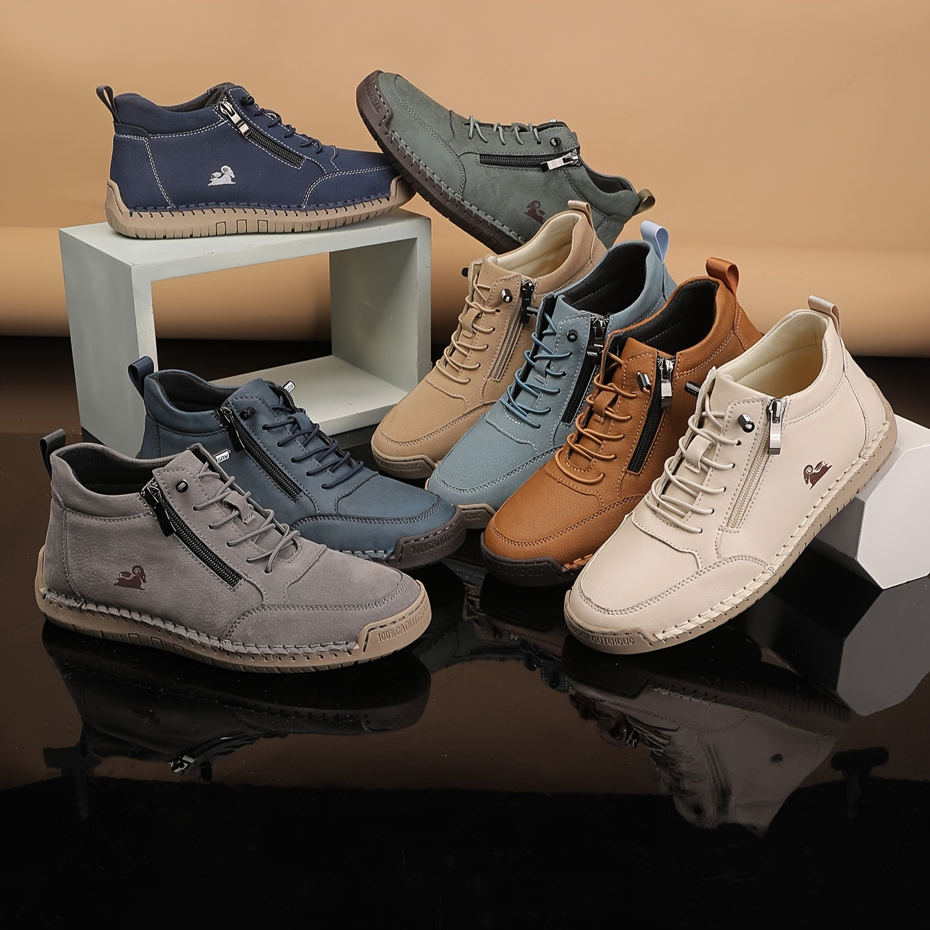 Eleanor™ – Hand-Stitched Slip-On Comfort Sneakers  | No-Bend Zipper, Wide Toe Box & All-Day Comfort