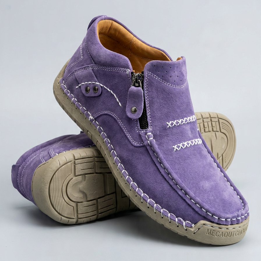 Cora™ – Hands-Free Zip Comfort Shoes for Women | Suede, Wide Toe Box & All-Day Comfort