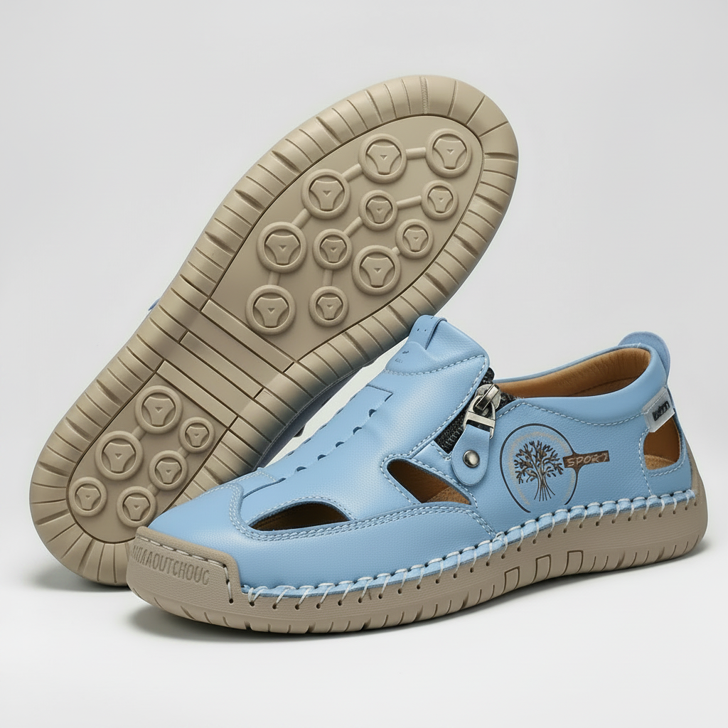 Evelyn™ — Hand-Stitched Slip-On Summer Loafers | No-Bend Zipper, Breathable & Cool All-Day Comfort