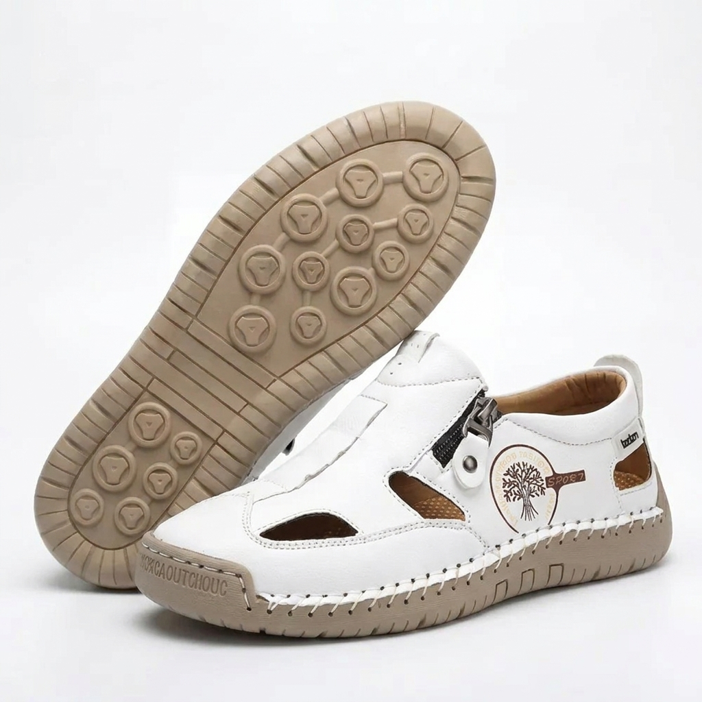 Evelyn™ — Hand-Stitched Slip-On Summer Loafers | No-Bend Zipper, Breathable & Cool All-Day Comfort
